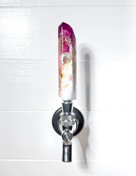 Mulberry Aura Crystal-Shaped Resin Beer Tap Handle