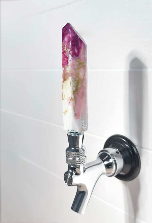 Mulberry Aura Crystal-Shaped Resin Beer Tap Handle
