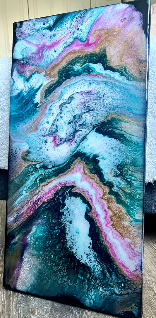 12"x24" Resin Puddle Pour Painting - L.A. Resin Art