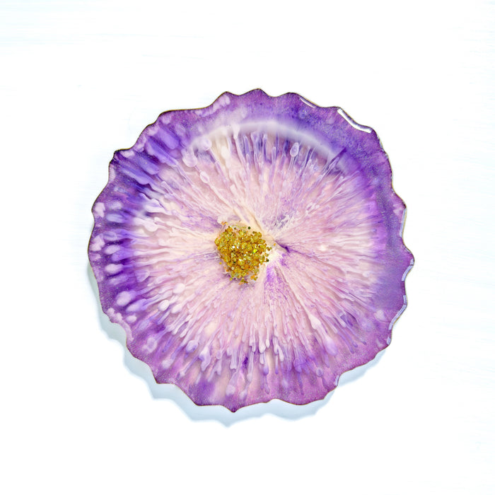 Amethyst Glow Agate Resin Coaster
