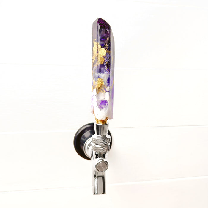 Amethyst Pour Crystal-Shaped Resin Beer Tap Handle