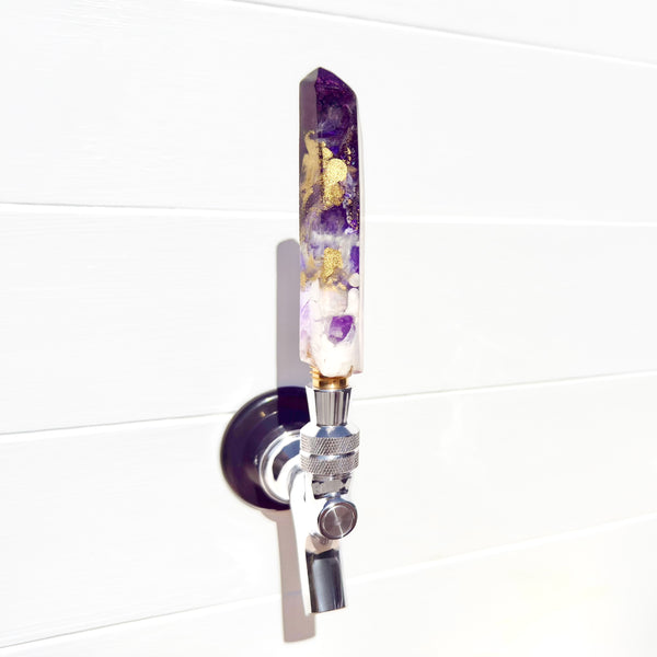 Amethyst Pour Crystal-Shaped Resin Beer Tap Handle