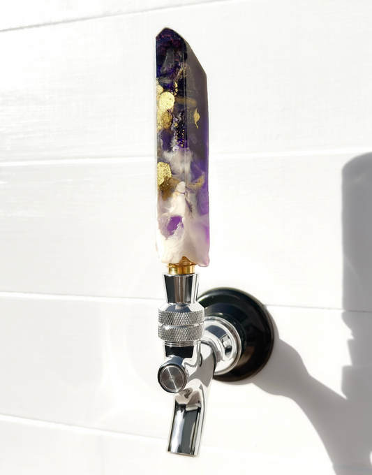 Amethyst Pour Crystal-Shaped Resin Beer Tap Handle
