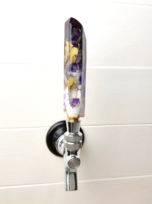 Amethyst Pour Crystal-Shaped Resin Beer Tap Handle