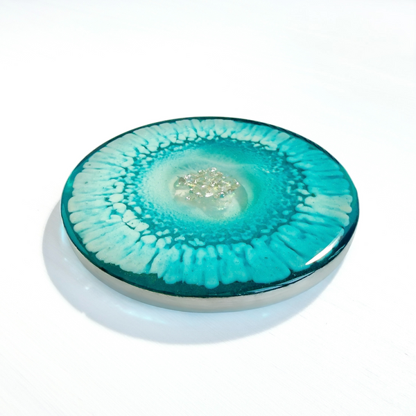 Aqua Halo Resin Coaster