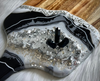 Black Obsidian Resin Geode Charcuterie Tray