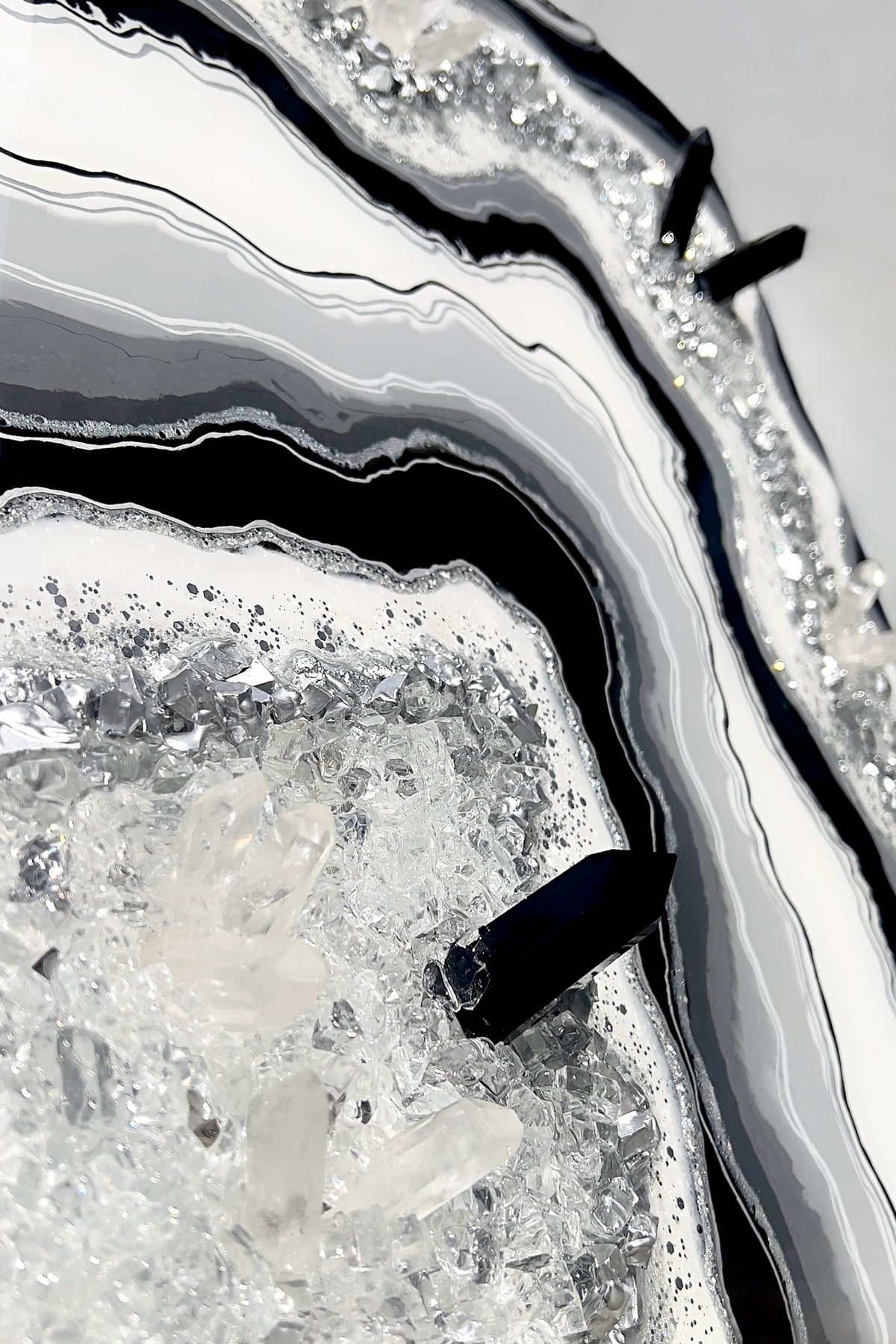 Obsidian Dreams Resin Geode Painting- 18" x 24"