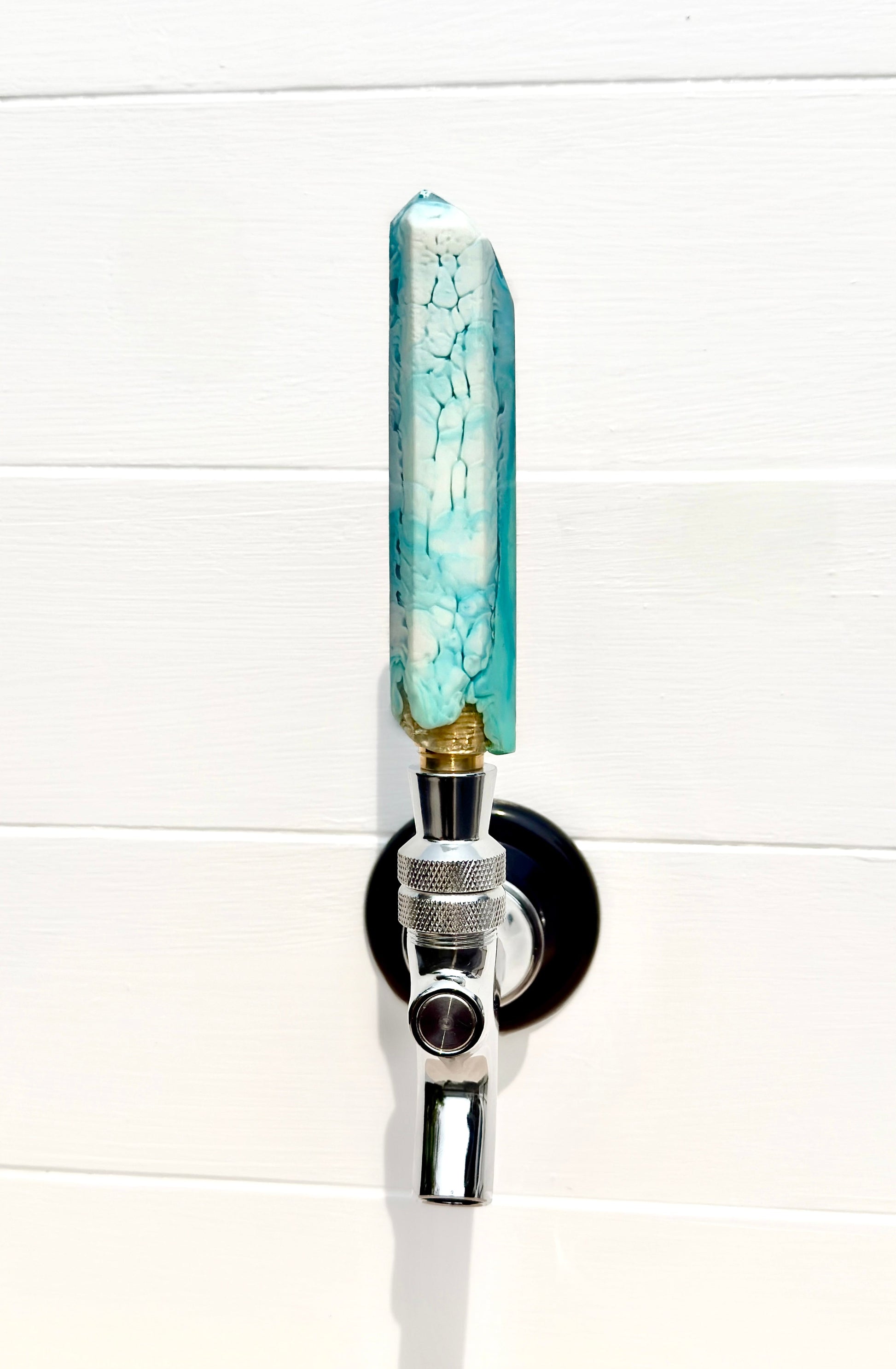 Coastal Frost Crystal-Shaped Resin Beer Tap Handle