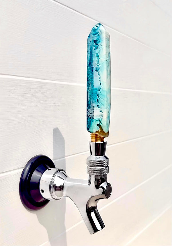 Coastal Frost Crystal-Shaped Resin Beer Tap Handle