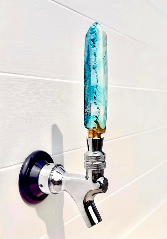 Coastal Frost Crystal-Shaped Resin Beer Tap Handle