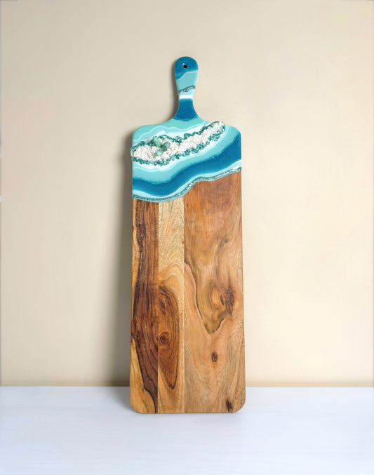 Coastal Serenity Resin Geode Charcuterie Tray