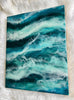 Crashing waves resin painting