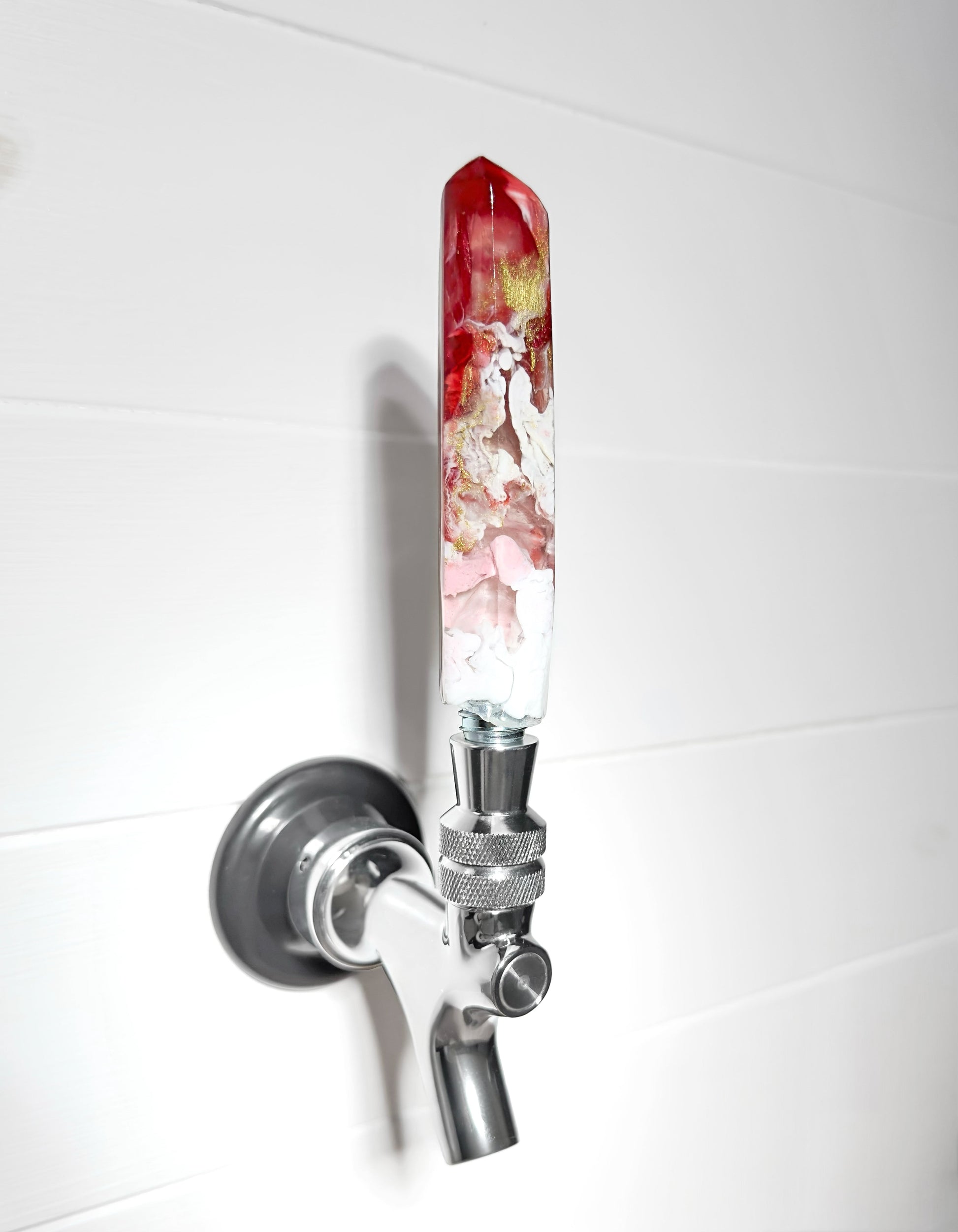 Crimson Alchemy Crystal-Shaped Resin Beer Tap Handle