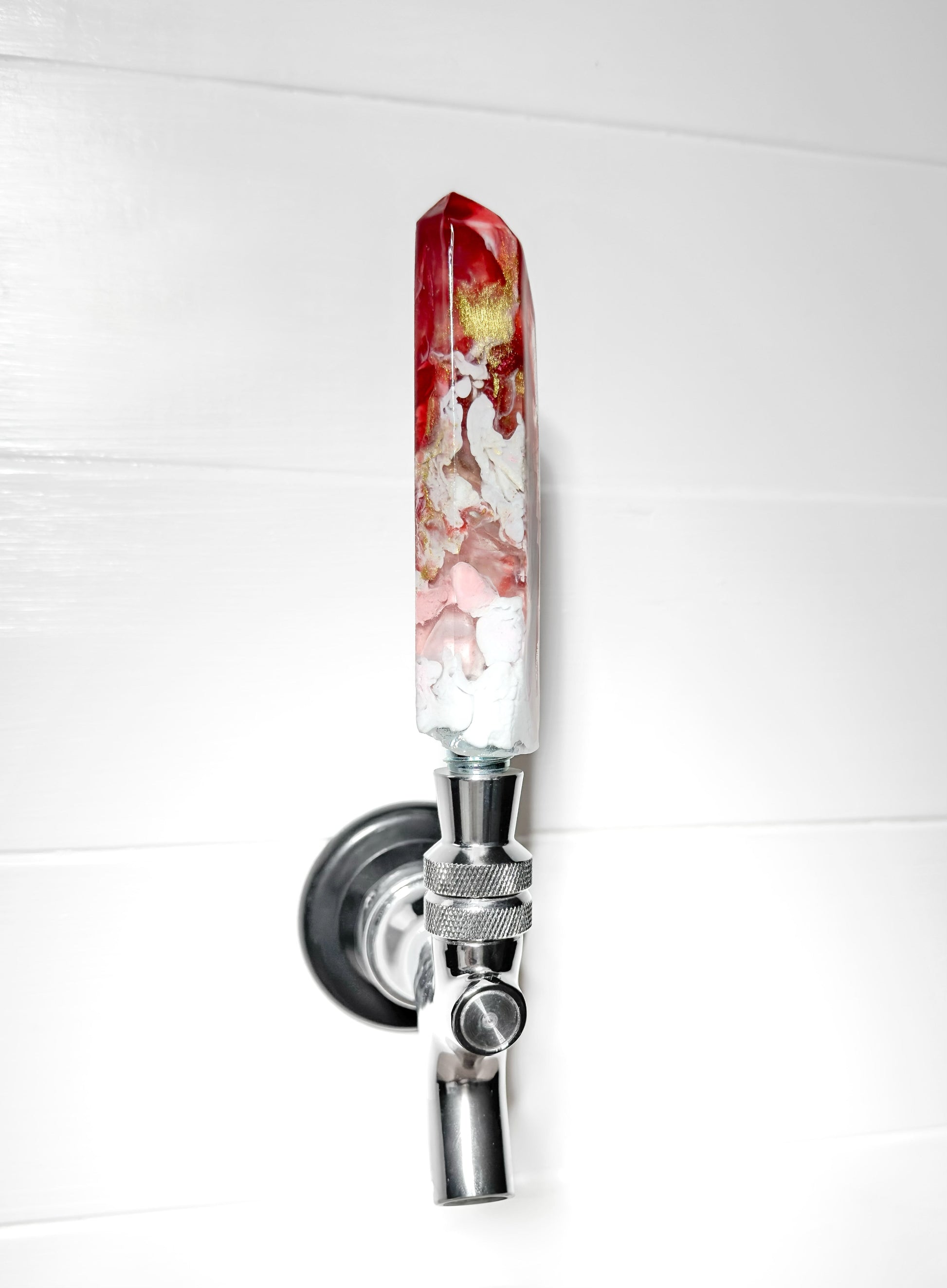 Crimson Alchemy Crystal-Shaped Resin Beer Tap Handle