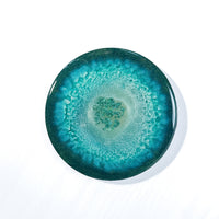 Emerald Tide Round Resin Coaster