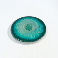 Emerald Tide Round Resin Coaster