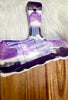 Purple and Silver Sparkle Resin-Painted Charcuterie Tray