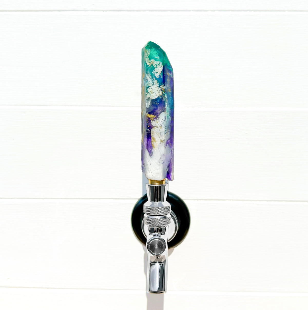 Fluorite Veil Crystal-Shaped Resin Beer Tap Handle