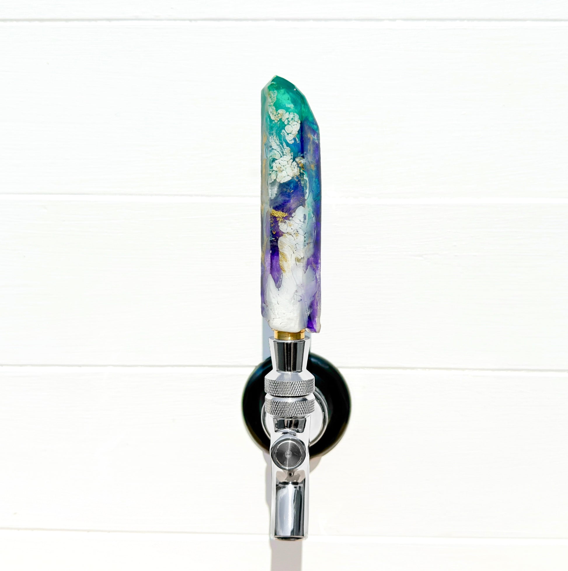 Fluorite Veil Crystal-Shaped Resin Beer Tap Handle