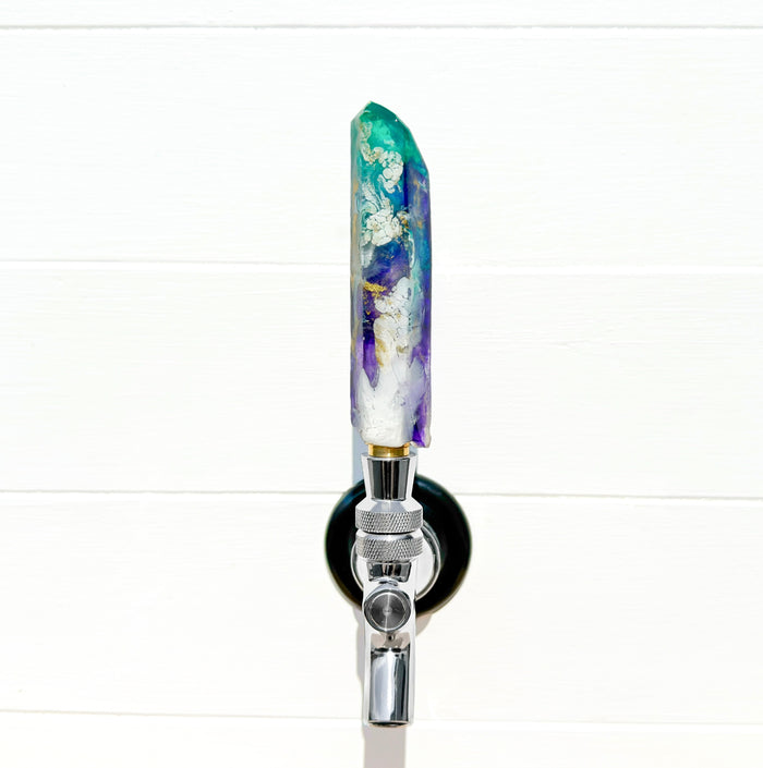 Fluorite Veil Crystal-Shaped Resin Beer Tap Handle