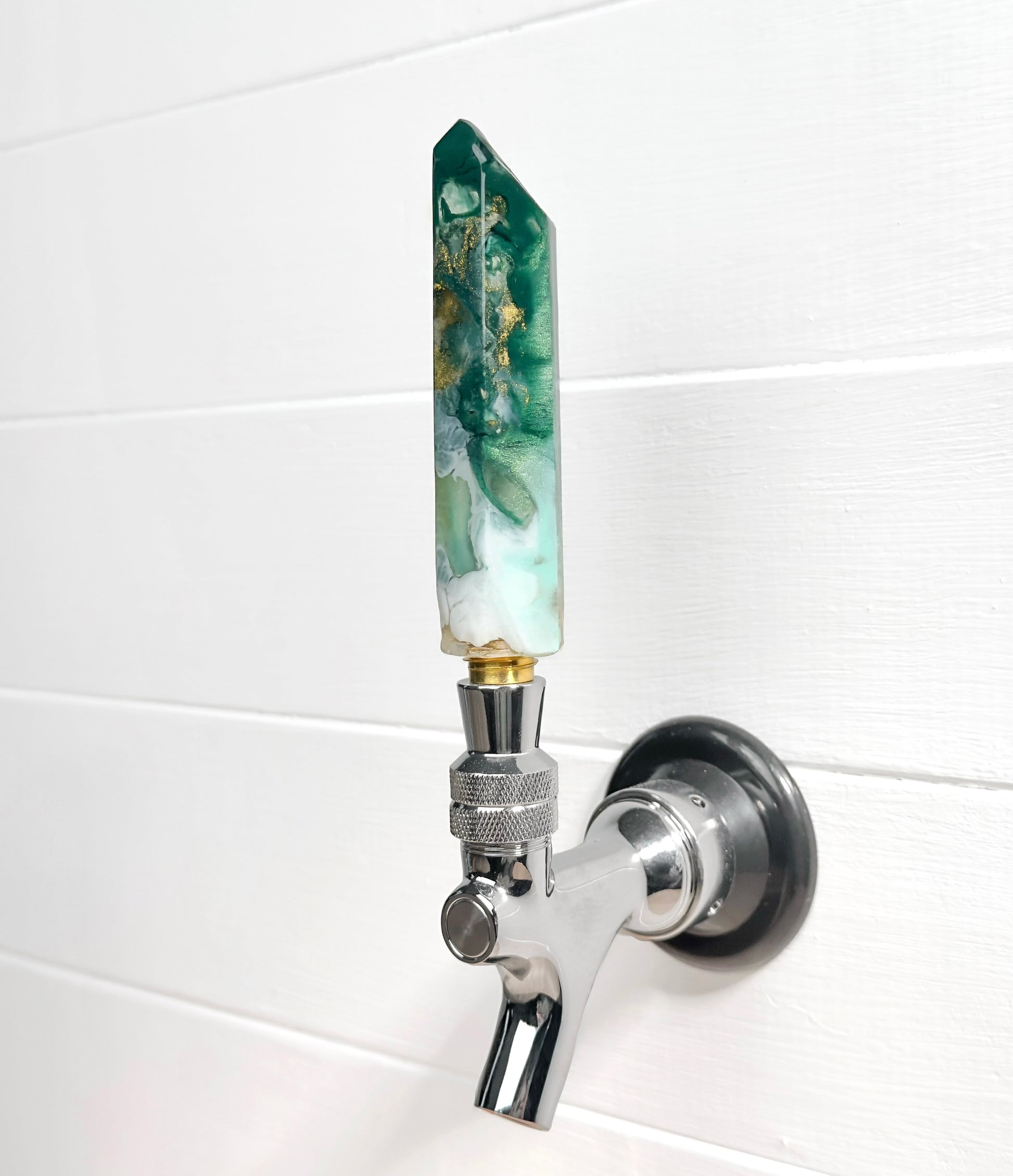 Forest Veil Crystal-Shaped Resin Beer Tap Handle