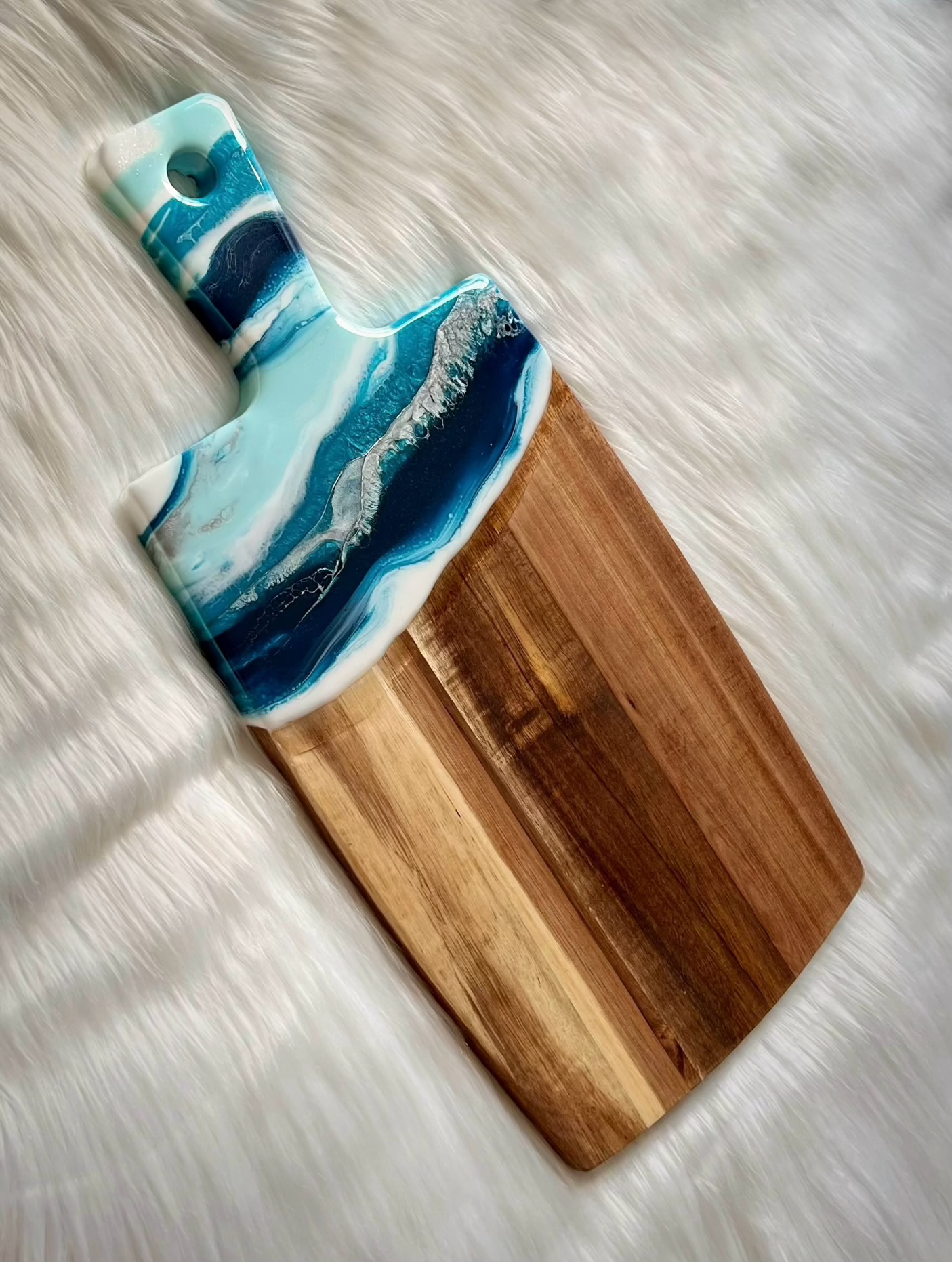 Frosty Blues Resin Charcuterie Tray