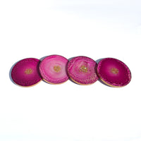Fuchsia Radiance Resin Coaster Set – Set of 4
