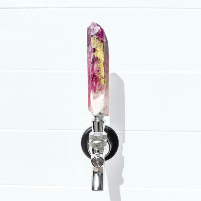 Fuchsia Royale Crystal-Shaped Resin Beer Tap Handle