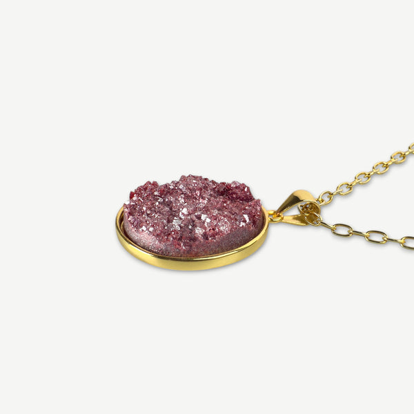 Gilded Berry Druzy Resin Necklace | Gold Plated Sterling Silver