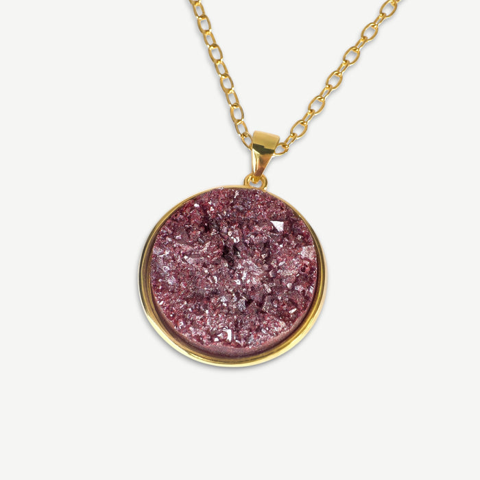 Gilded Berry Druzy Resin Necklace | Gold Plated Sterling Silver