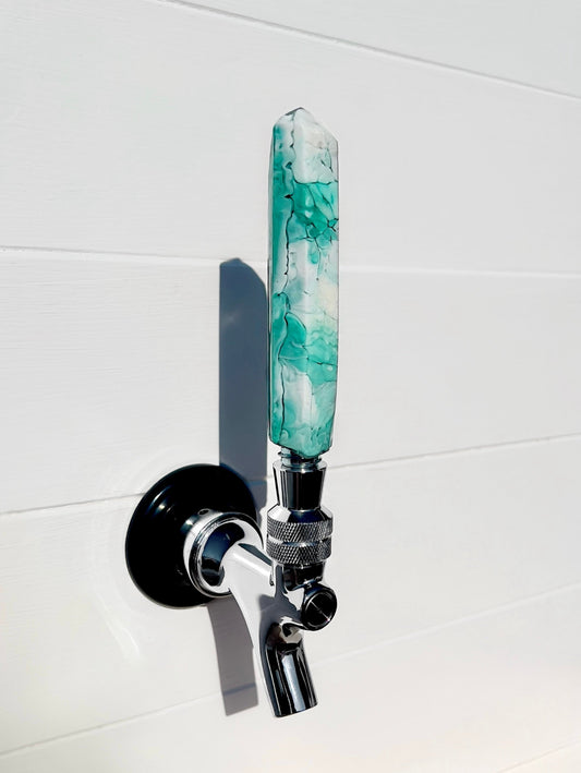 Aqua Cascade Crystal-Shaped Beer Tap Handle