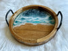 Resin Beach Waves Wooden Serving Tray