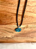 Turquoise-Blue Druzy Resin Necklace | Silver