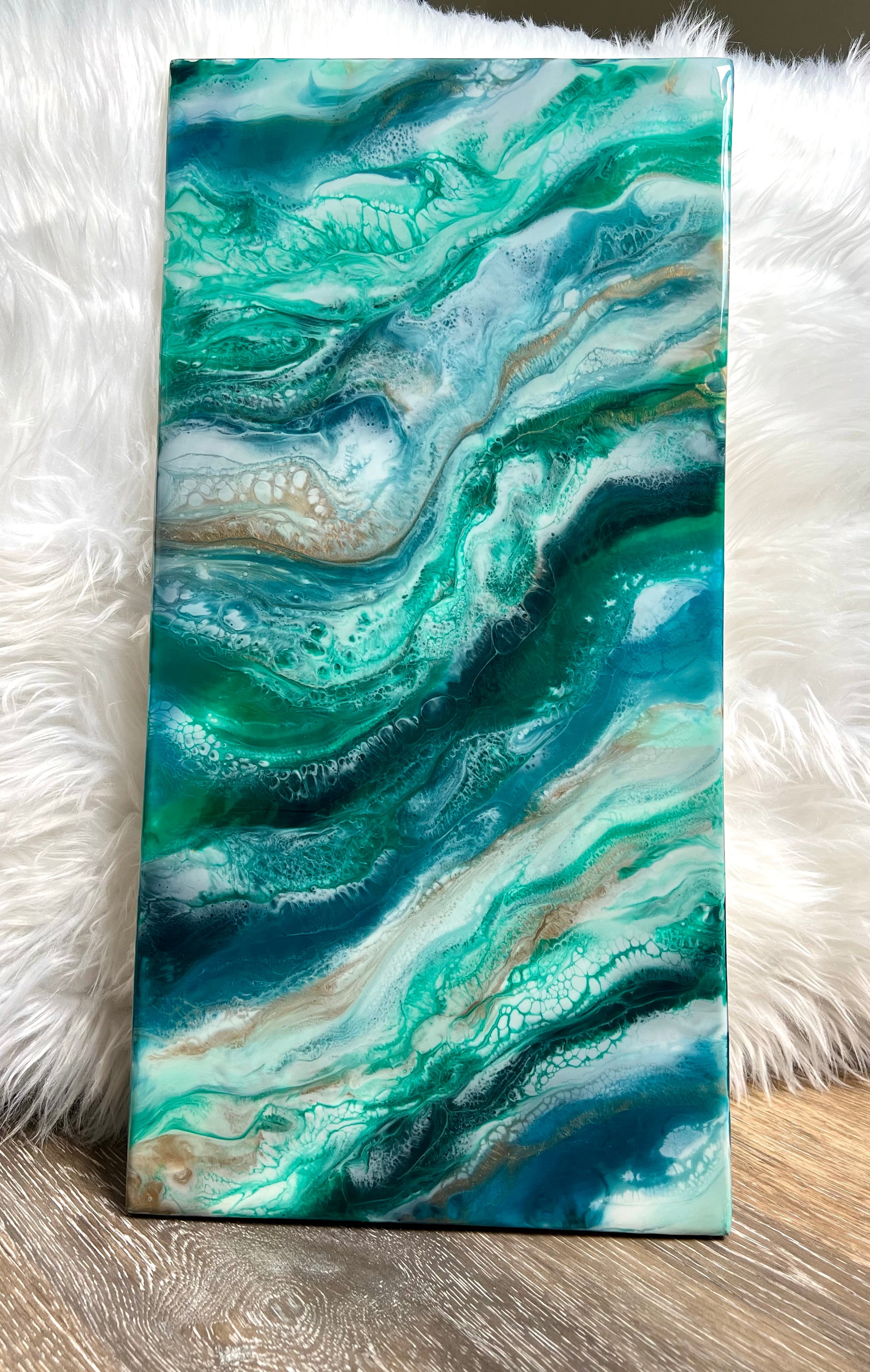 10" x 20" Resin Swipe Painting