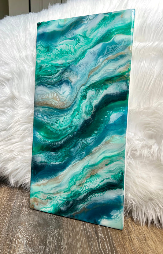 10" x 20" Resin Swipe Painting