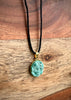 Light Teal Resin Druzy Necklace | Gold