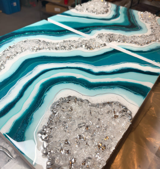Custom-Made Resin Geode Paintings