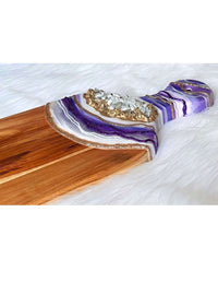 Purple Resin Geode Charcuterie Tray