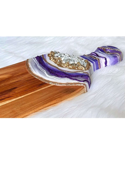 Purple Resin Geode Charcuterie Tray