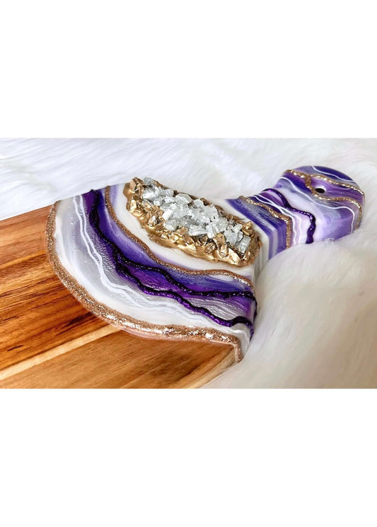 Purple Resin Geode Charcuterie Tray