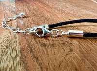 Sparkly Turquoise and Teal Small Rectangle Resin Pendant Necklace- Sterling Silver End Caps and Extender Chain