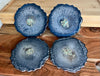 Blue-Grey and Silver Agate-Shaped Casted Resin Coaster Set