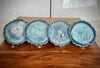 Emerald Green and Light Turquoise-Blue Agate-Shaped Casted Resin Coaster Set