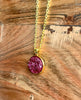 Burgundy Druzy Resin Necklace | Gold