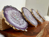 Lavender Pearl Agate-Shaped Casted Resin Coaster Set