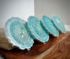 Light Turquoise-Blue Agate-Shaped Casted Resin Coaster Set