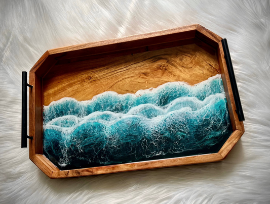 Beach Waves Resin Tray