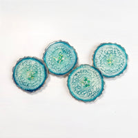 Laguna Tide Resin Coaster Set – Handcrafted Agate-Inspired Elegance (Set of 4)