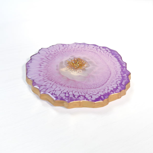 Lavender Blossom Agate Coaster