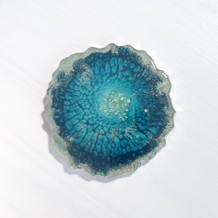 Midnight Tide Agate Resin Coaster